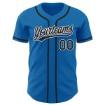Custom Personalized Blue and Black White Baseball Jersey for Men Personalized Blue Black-White Baseball Jersey