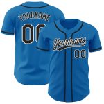 Custom Personalized Blue and Black White Baseball Jersey for Men Personalized Blue Black-White Baseball Jersey