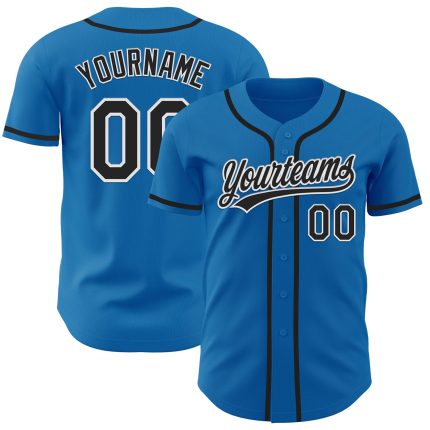 Custom Personalized Blue and Black White Baseball Jersey for Men Personalized Blue Black-White Baseball Jersey