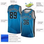 Custom Name and Number Authentic City Edition Basketball Jersey - Personalized Blue Black-White Halftone Design Personalized