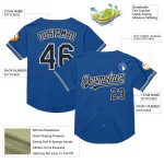 Personalized Blue Black White Mesh Baseball Jersey - Throwback Style Personalized Blue Black-White Mesh Throwback Baseball