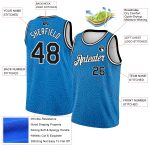 Personalized City Edition Basketball Jersey - Blue Black White Rounded Zig Zag Lines Personalized Blue Black-White Rounded