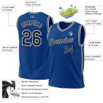 Custom Blue Black White Throwback Basketball Jersey for Men and Women Personalized Blue Black-White Throwback Basketball
