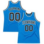 Personalized Blue Black White Throwback Basketball Jersey for Men and Women Personalized Blue Black-White Throwback Basketball