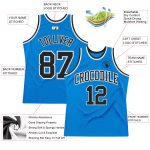 Personalized Blue Black White Throwback Basketball Jersey for Men and Women Personalized Blue Black-White Throwback Basketball
