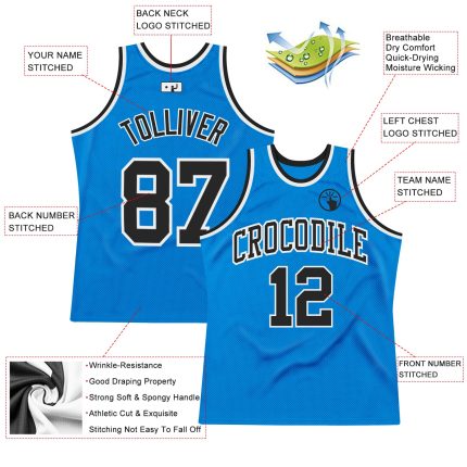 Personalized Blue Black White Throwback Basketball Jersey for Men and Women Personalized Blue Black-White Throwback Basketball