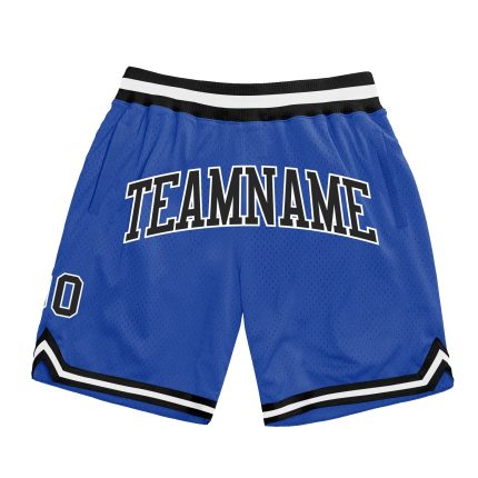 Personalized Basketball Shorts in Blue Black-White Throwback Style Personalized Blue Black-White Throwback Basketball Shorts