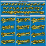 Customizable Blue Black Yellow Baseball Jersey for Adults and Kids Personalized Blue Black-Yellow Baseball Jersey