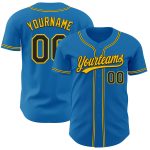 Customizable Blue Black Yellow Baseball Jersey for Adults and Kids Personalized Blue Black-Yellow Baseball Jersey