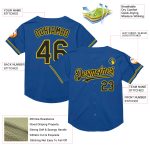 Custom Blue Black Yellow Mesh Throwback Baseball Jersey for Men and Women Personalized Blue Black-Yellow Mesh Throwback Baseball