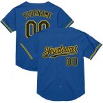 Custom Blue Black Yellow Mesh Throwback Baseball Jersey for Men and Women Personalized Blue Black-Yellow Mesh Throwback Baseball