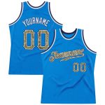 Custom Blue Camo-Navy Basketball Jersey with Personalized Name & Number | Authentic Throwback Design Personalized Blue Camo-Navy
