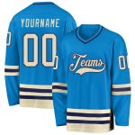 Custom Blue Cream-Navy Hockey Jersey - Personalized Sports Apparel for Fans Personalized Blue Cream-Navy Hockey Jersey