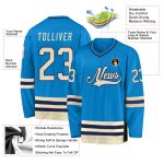 Custom Blue Cream-Navy Hockey Jersey - Personalized Sports Apparel for Fans Personalized Blue Cream-Navy Hockey Jersey
