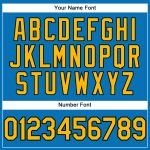 Personalized Performance T-Shirt in Blue Gold-Black for Men and Women Personalized Blue Gold-Black Performance T-Shirt
