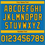 Personalized City Edition Basketball Jersey with Blue Gold-Black Side Stripes Personalized Blue Gold-Black Side Stripes City
