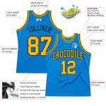 Personalized Blue and Gold Throwback Basketball Jersey - Custom Sports Apparel Personalized Blue Gold-Black Throwback Basketball