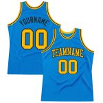 Personalized Blue and Gold Throwback Basketball Jersey - Custom Sports Apparel Personalized Blue Gold-Black Throwback Basketball