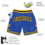Personalized Blue Gold Black Basketball Shorts for Throwback Style Personalized Blue Gold-Black Throwback Basketball Shorts
