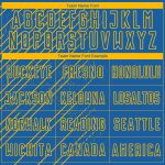 Custom Name and Number Sublimation Soccer Jersey - Personalized Blue and Gold Lines Team Uniform Personalized Blue Gold Lines