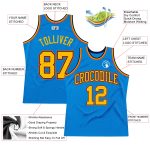Custom Team Basketball Jersey with Personalized Name and Number - Blue Gold Navy Orange Authentic Throwback Design Personalized