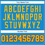 Custom Team Basketball Jersey with Personalized Name and Number - Blue Gold Navy Orange Authentic Throwback Design Personalized