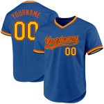 Custom Blue Gold Navy Orange Throwback Baseball Jersey - Personalized Sportswear Personalized Blue Gold Navy-Orange Throwback