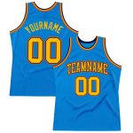 Personalized Blue Gold Navy Orange Throwback Basketball Jersey for Men Women Personalized Blue Gold Navy-Orange Throwback