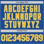 Custom Name Number Baseball Jersey, Personalized Blue Gold White Authentic Throwback Design Personalized Blue Gold-White