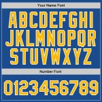 Personalized Blue Gold White Basketball Jersey - Authentic Throwback Design Personalized Blue Gold-White Authentic Throwback