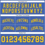 Custom Name and Number Personalized Blue Gold White Basketball Shorts - Authentic Throwback Design Personalized Blue Gold-White