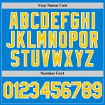 Custom Team Performance T-Shirt with Personalized Name and Number - Blue Gold-White Personalized Blue Gold-White Performance