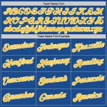 Personalized Blue Gold White Basketball Jersey - Throwback Style 2 Personalized Blue Gold-White Throwback Basketball Jersey
