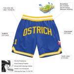 Personalized Blue Gold White Basketball Shorts - Comfortable Throwback Style Personalized Blue Gold-White Throwback Basketball