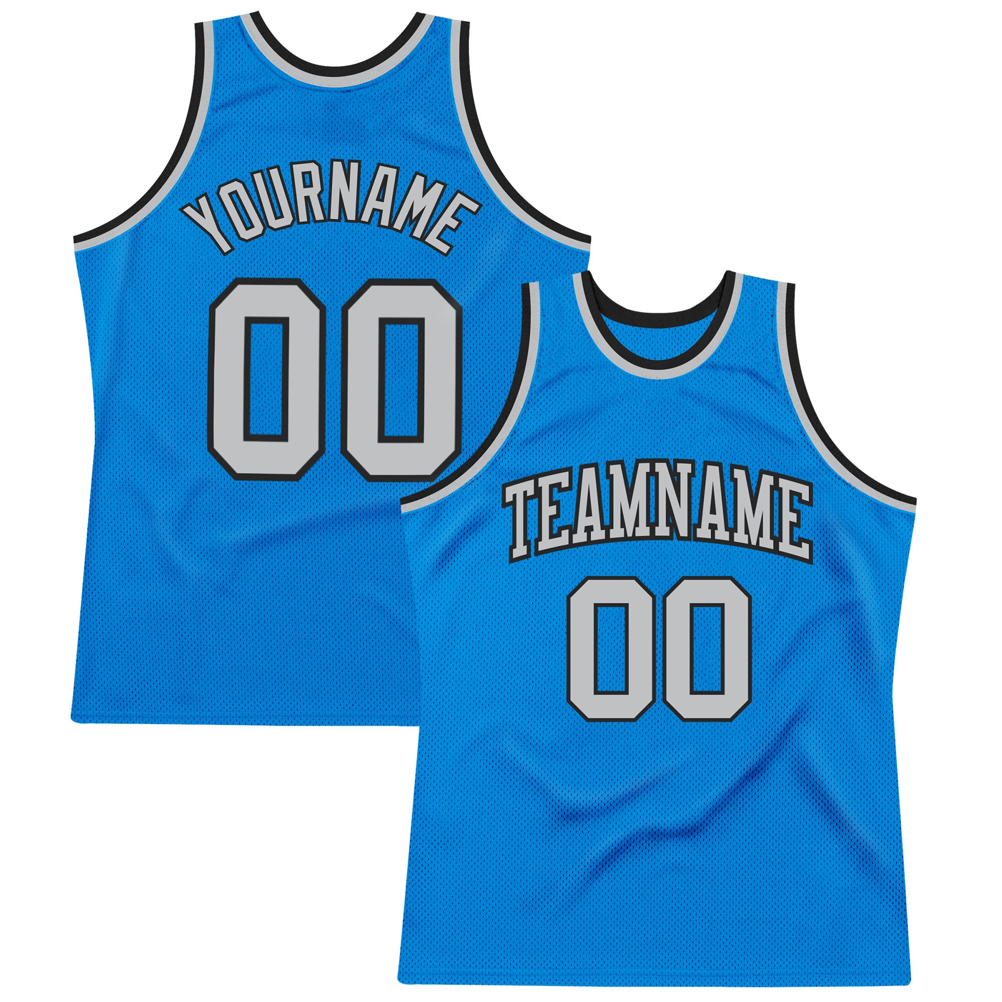 Personalized Authentic Basketball Jersey in Blue Gray and Black Throwback Style Personalized Blue Gray-Black Authentic Throwback
