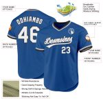 Personalized Throwback Baseball Jersey in Blue Gray-Black Color Personalized Blue Gray-Black Throwback Baseball Jersey