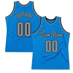 Custom Blue Gray Black Basketball Jersey - Personalized Sports Apparel Personalized Blue Gray-Black Throwback Basketball