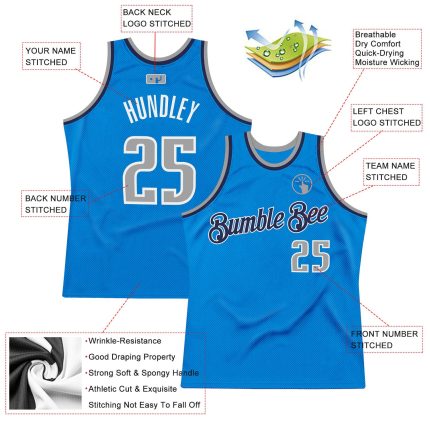 Customizable Blue Gray Navy Basketball Jersey - Throwback Style Personalized Blue Gray-Navy Throwback Basketball Jersey