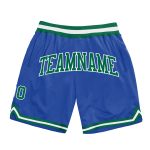Personalized Blue Green White Basketball Shorts - Throwback Style Personalized Blue Kelly Green-White Throwback Basketball