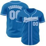 Custom Name and Number Authentic Baseball Jersey - Personalized Blue Light Blue-White Team Jersey Personalized Blue Light