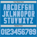 Custom Blue Light Baseball Jersey in Blue-White Design Personalized Blue Light Blue-White Baseball Jersey