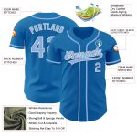 Custom Blue Light Baseball Jersey in Blue-White Design Personalized Blue Light Blue-White Baseball Jersey