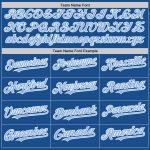 Personalized Blue-White Throwback Baseball Jersey Custom Name & Number - Mesh Authentic Team Apparel Personalized Blue Light