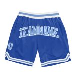 Personalized Blue Light Basketball Shorts - Blue-White Throwback Style Personalized Blue Light Blue-White Throwback Basketball