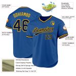 Custom Name Number Authentic Throwback Baseball Jersey Navy Blue Gold Personalized Team Apparel Personalized Blue Navy-Gold