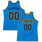 Custom Name and Number Personalized Blue Navy Gold Basketball Jersey - Authentic Throwback Design Personalized Blue Navy-Gold