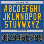 Personalized Navy Blue Gold Throwback Baseball Jersey for Men and Women Personalized Blue Navy-Gold Throwback Baseball Jersey