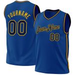Personalized Navy Gold Basketball Jersey - Custom Throwback Design 2 Personalized Blue Navy-Gold Throwback Basketball Jersey