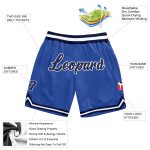 Custom Name Number Basketball Shorts - Personalized Navy Blue White Authentic Throwback Personalized Blue Navy-White Authentic