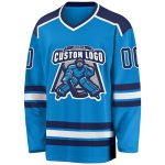 Custom Name and Number Personalized Hockey Jersey - Blue Navy and White Team Jersey Personalized Blue Navy-White Hockey Jersey